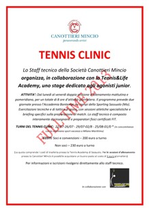 La locandina della tennis Clinic con tutte le info