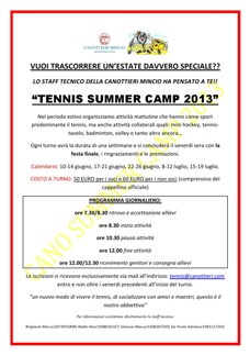 La locandina del Summer Camp 2013 con tutte le info