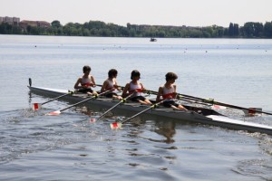 Il quattro di coppia della Canottieri