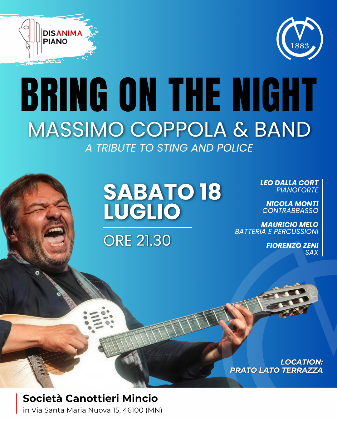 Serata dedicata a Sting e ai Police con Massimo Coppola &amp; Band
