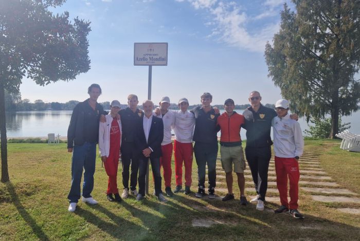 I campioni del 4 di coppia azzurro ospiti alla Canottieri Mincio