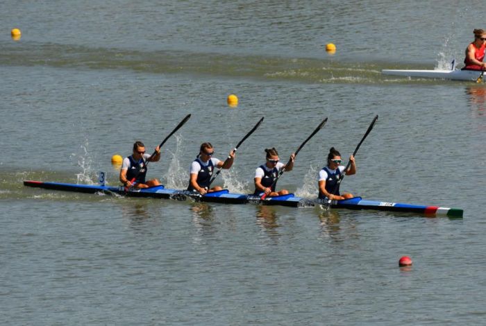 Il K4 azzurro in azione